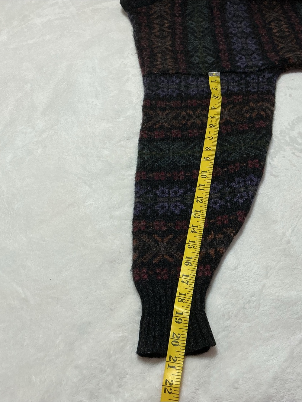 Lands' End Vintage Shetland Wool Fair Isle Sweater XL Made in Scotland - Picture 7 of 8